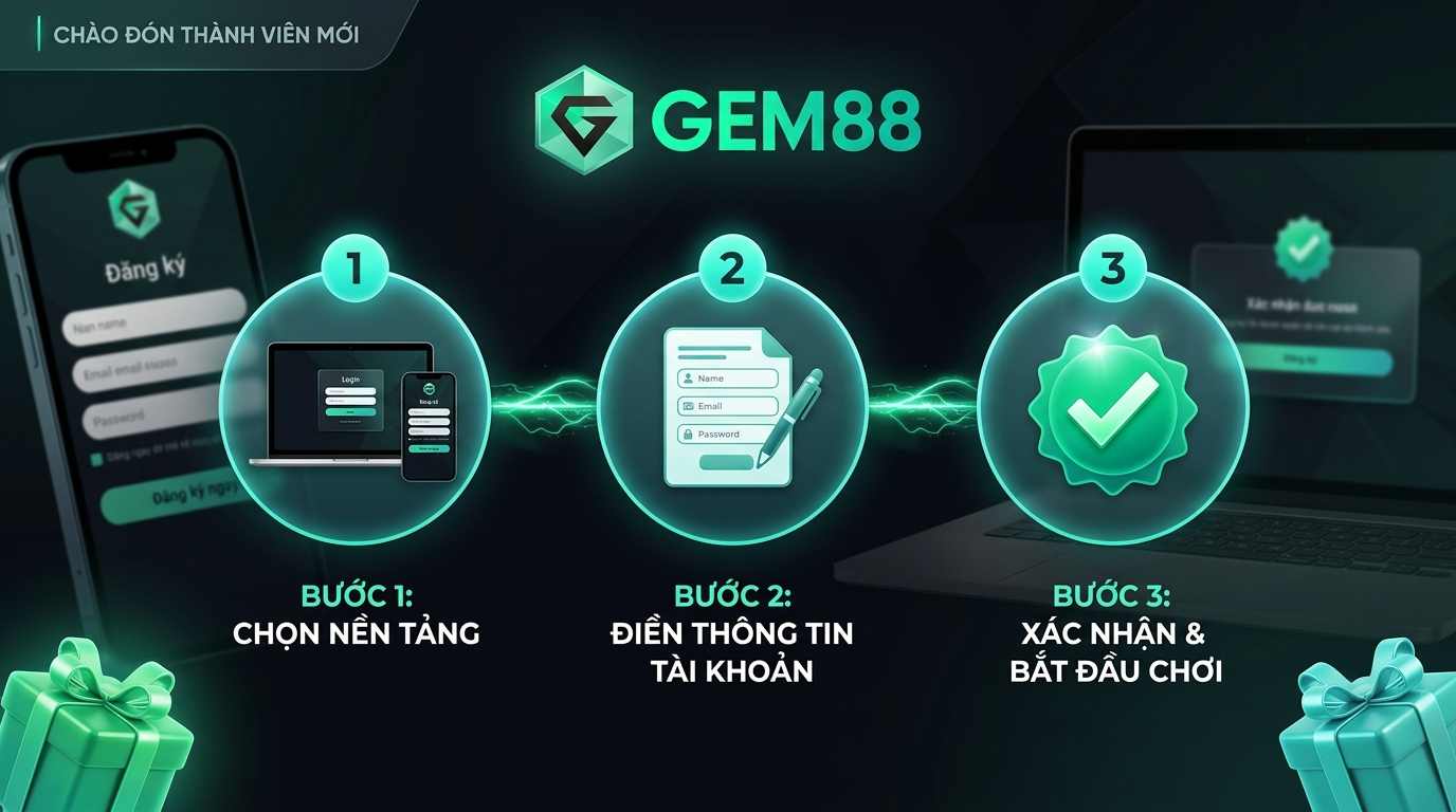 Hướng dẫn đăng ký tài khoản GEM88